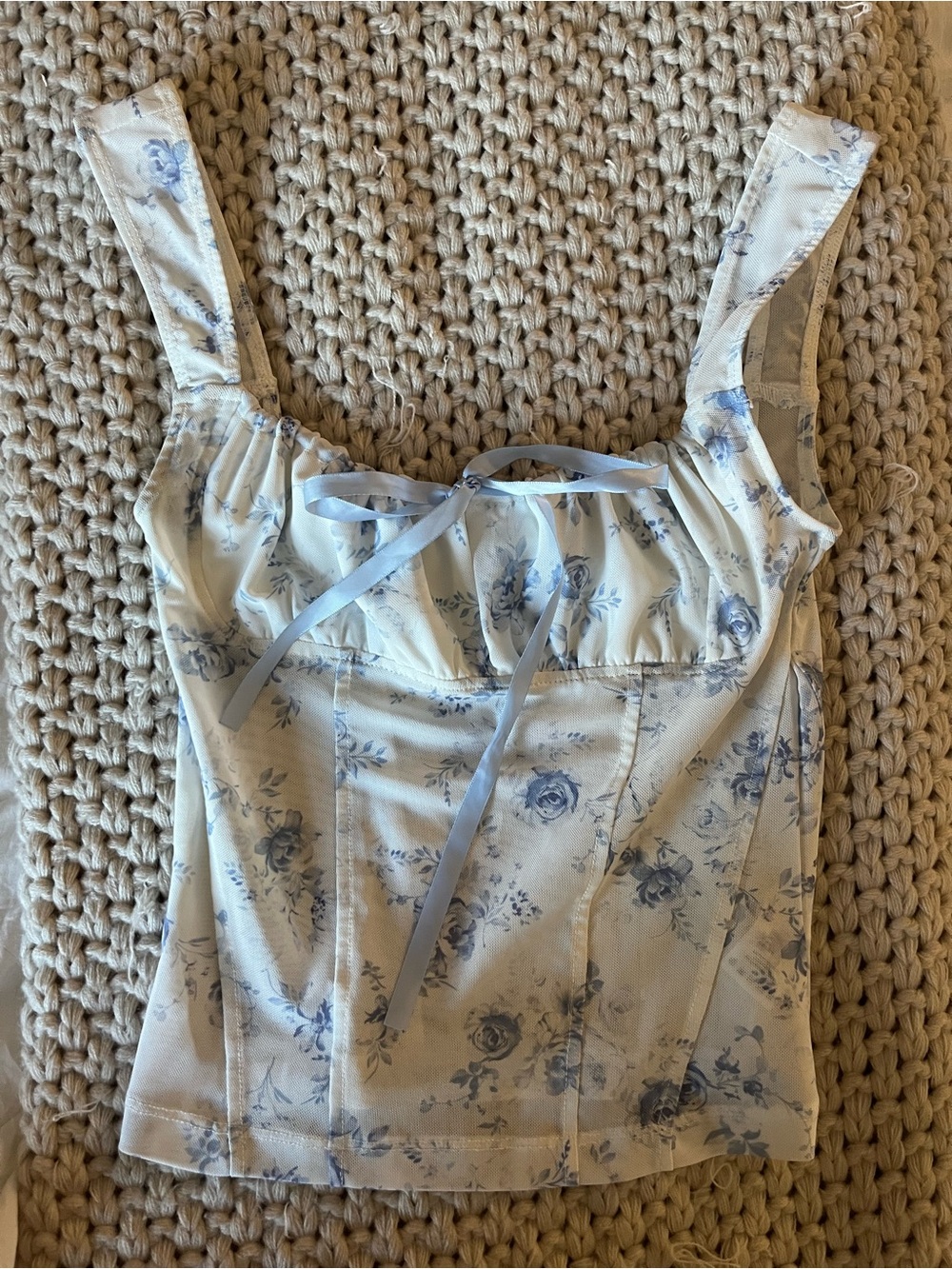 Garage Blue and white Floral Cami